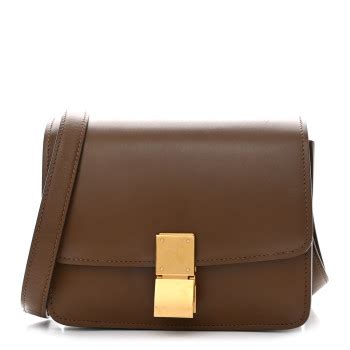 CELINE Smooth Calfskin Small Classic Box Flap Bag Camel 